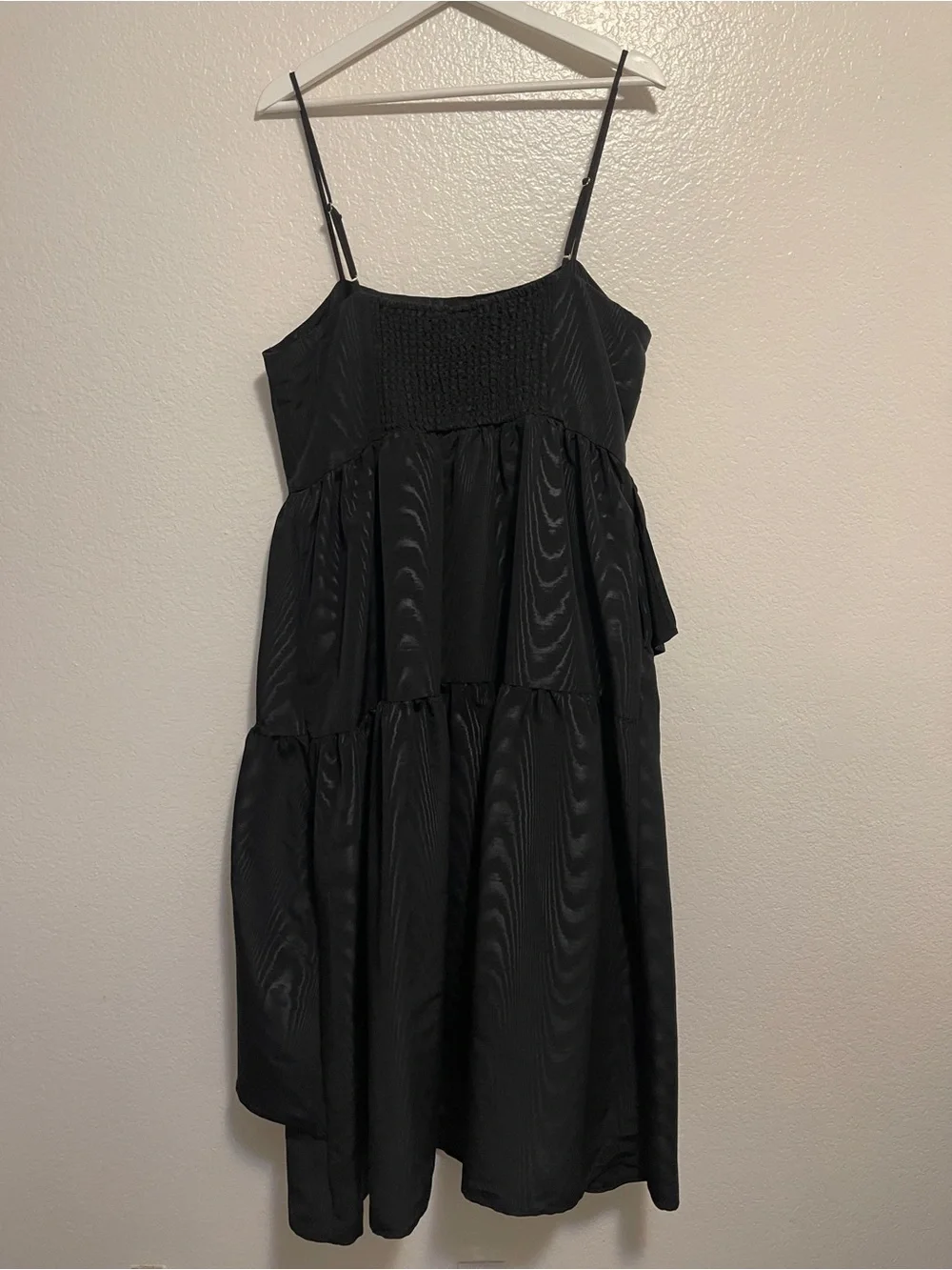 Kate Spade New York Black Tiered Ruffle Midi Dress, Large